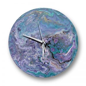 Vinyl Record Clock with Acrylic pour by Florence Ancillotti