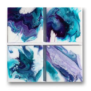 acrylic pour coasters by Florence Ancillotti