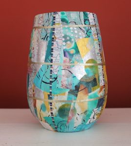 collaged vase by Florence Ancillotti